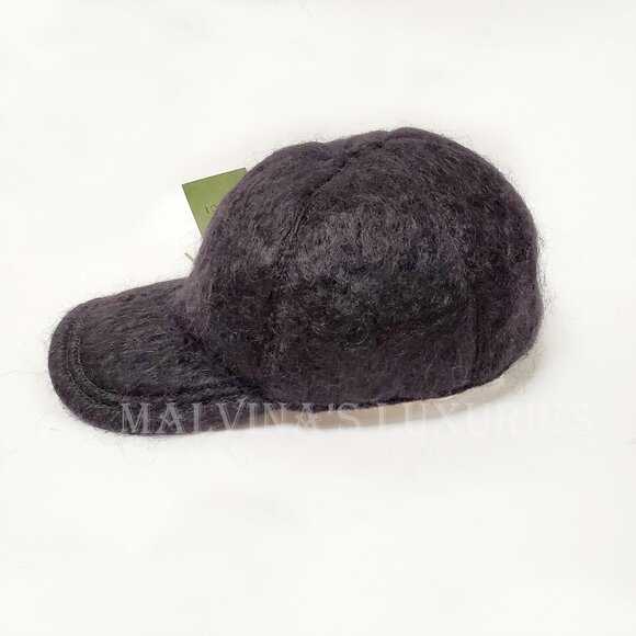GUCCI BASEBALL CAP MOHAIR WOOL BLEND w GOLDTONE GG LOGO HAT UNISEX sz L - Picture 6 of 15